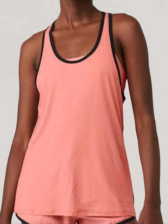 ALO Yoga Tops - Alo Yoga Ivy League Tank in Strawberry Lemonade and Black sz MEDIUM